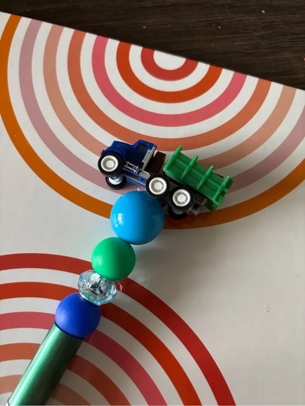 Large Trucks: Hay Truck Handmade Beaded Pen